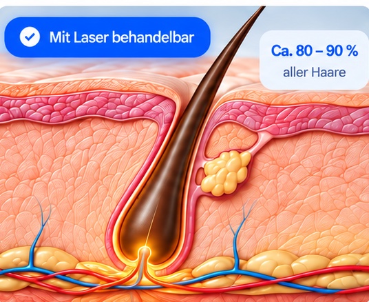 Haarfollikel in der aktiven Wachstumsphase